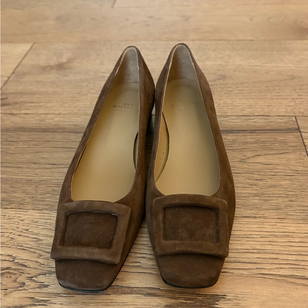 ANN MASHBURN Brown Suede Loafers